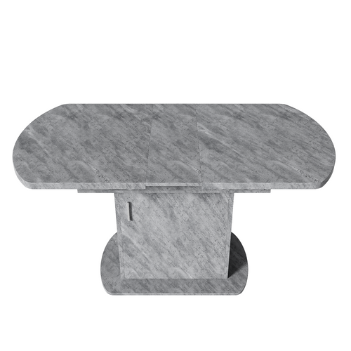 Table à Manger Extensible 110/130x70x75 Cm, Rangements Intégrés, Panneaux De Particules, Gris