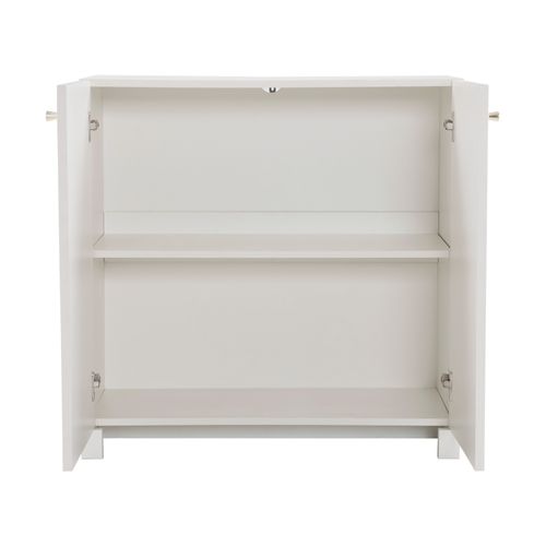 Buffet Bas 80x40x80 Cm, 2 Portes, Rangement Intérieur Spacieux, Panneau De Particules, Blanc