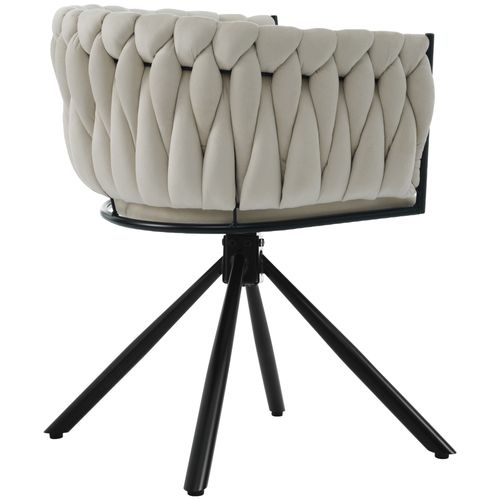 Lot De 2 Chaises De Salle à Manger 61x51.5x71 Cm, Dossier Ergonomique, Velours, Beige+noir