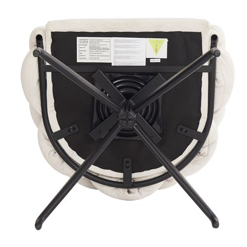 Lot De 2 Chaises Pivotantes 61x59x77,5 Cm, Rotation 360 Degrés, Assise Velours, Métal, Beige