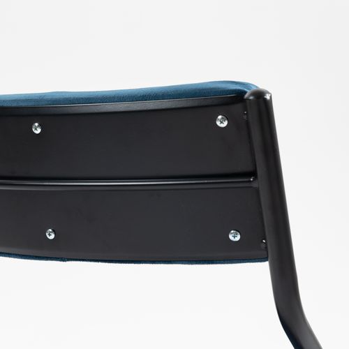 Lot De 2 Chaises Pliantes 47x46x80 Cm, Housse De Siège Détachable, Acier, Velours Bleu