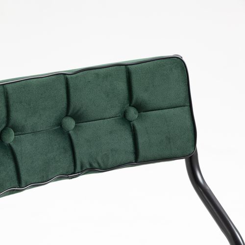 Lot De 2 Chaise Pliante 47x46x80 Cm, Assise Et Dossier Rembourrés Incurvés, Acier, Velours, Vert