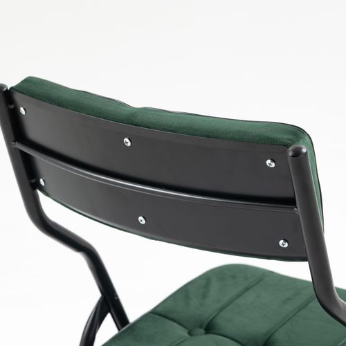 Lot De 2 Chaise Pliante 47x46x80 Cm, Assise Et Dossier Rembourrés Incurvés, Acier, Velours, Vert