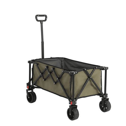 Chariot Pliant 77x48x45 Cm, Pliage Rapide Et Roues Tout Terrain, Acier, Vert Armée