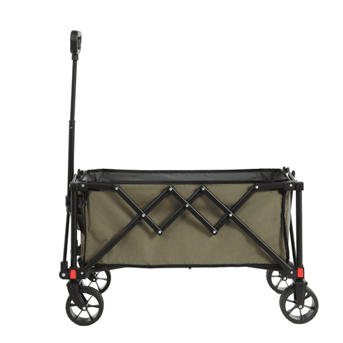 Chariot Pliant 77x48x45 Cm, Pliage Rapide Et Roues Tout Terrain, Acier, Vert Armée