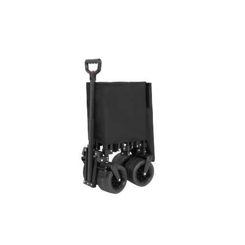 Chariot Pliant 109x53x83 Cm, Grande Capacité 300 L, Acier, Tissu Oxford, Couleur Noir