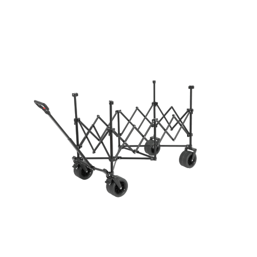 Chariot Pliant 109x53x83 Cm, Grande Capacité 300 L, Acier, Tissu Oxford, Couleur Noir