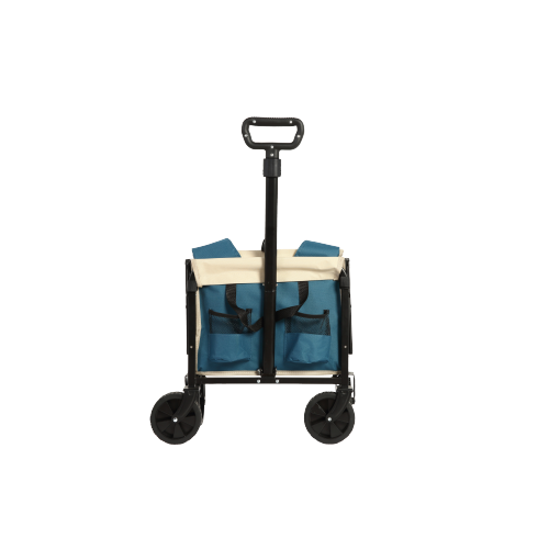 Chariot Pliant 66x41x44.5 Cm, Grande Capacité 70 L, Acier, Tissu Oxford, Couleur Bleu