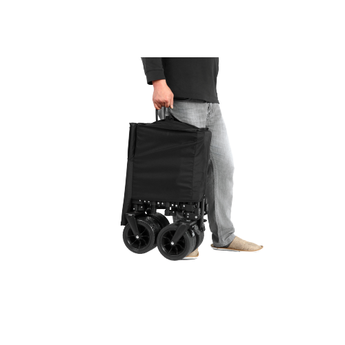 Chariot Pliant 136x54x60-103 Cm, Charge 100 Kg, Acier Et Tissu Oxford 600d, Couleur Noir