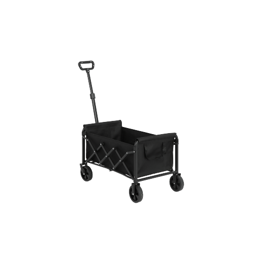 Chariot Pliant 66x41x44.5 Cm, Grande Capacité 70 L, Acier Et Tissu Oxford 600d, Métal, Noir
