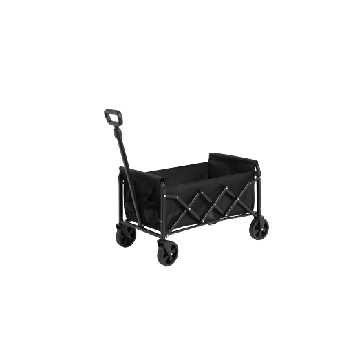 Chariot Pliant 66x41x44.5 Cm, Grande Capacité 70 L, Acier Et Tissu Oxford 600d, Métal, Noir