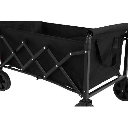 Chariot Pliant 66x41x44.5 Cm, Grande Capacité 70 L, Acier Et Tissu Oxford 600d, Métal, Noir