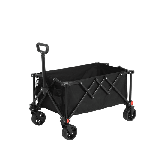 Chariot Pliant 77x48x45 Cm, Pliage Rapide Avec Roues Tout-terrain, Acier, Noir