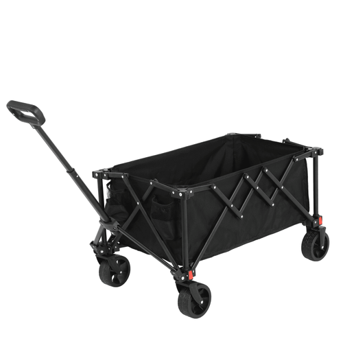 Chariot Pliant 77x48x45 Cm, Pliage Rapide Avec Roues Tout-terrain, Acier, Noir