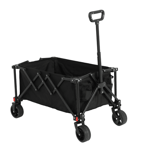 Chariot Pliant 77x48x45 Cm, Pliage Rapide Avec Roues Tout-terrain, Acier, Noir