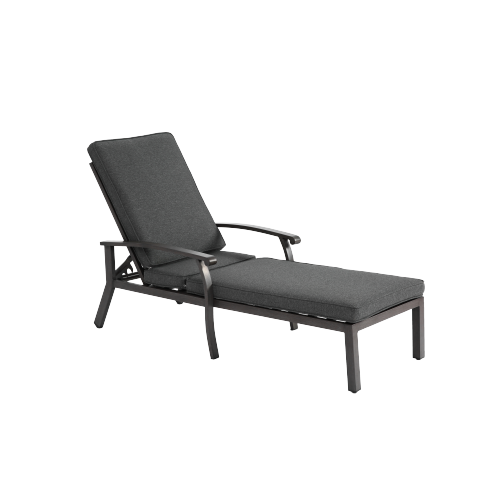 Bain De Soleil 204x68x100 Cm, Dossier Réglable 5 Positions, Aluminium, Assise Gris