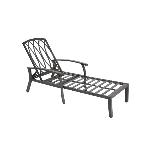 Bain De Soleil 204x68x100 Cm, Dossier Réglable 5 Positions, Aluminium, Assise Gris