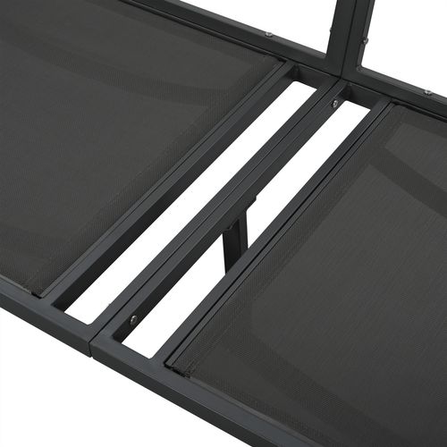 Salon De Jardin 4 Pièces, Canapé, Table, Fauteuil, Acier Galvanisé, Corde Tressée, Beige+noir+bois