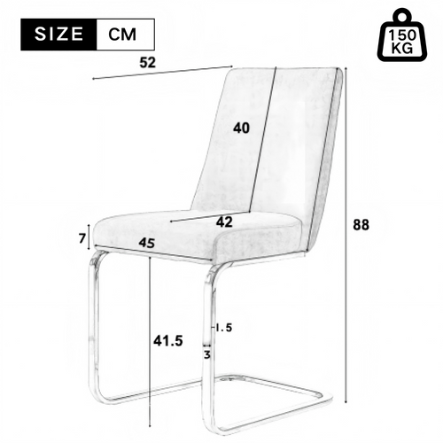 Lot De 4 Chaises 52x45x88cm, Dossier Losange, Velours, Pieds Métal Doré, Beige+doré