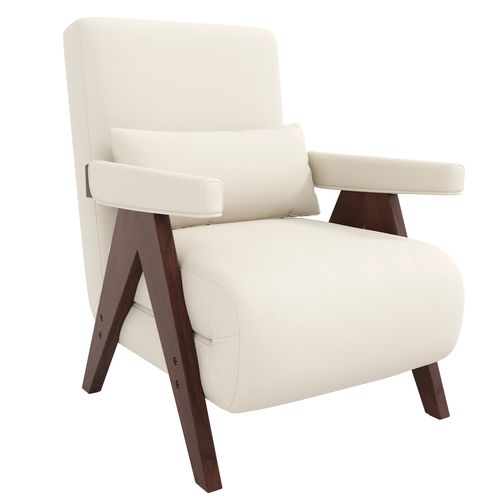 Fauteuil Convertible 64x60x87 Cm, 3 En 1 Dossier 6 Positions, Garnissage En Mousse, Lin, Beige