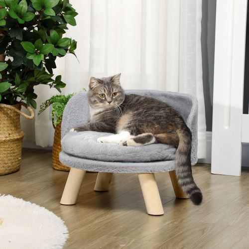 Panier Pour Chien Et Chat 40,5x40,5x33 Cm, Coussin Chaud Lavable, Panneau De Particules, Gris