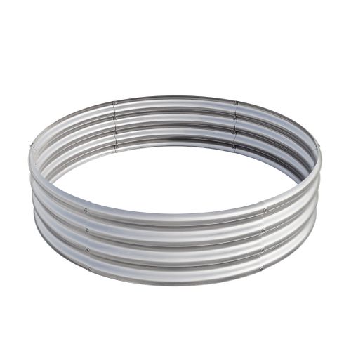 Pot De Fleurs Oval Surélevé 120x120x30 Cm, Structure En Acier Galvanisé Q195 Double Couche, Noir