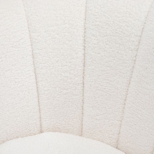 Fauteuil Fixe 77x79x77cm, Design Simple, Fauteuil Coquillage, Moderne, Polyester, Blanc