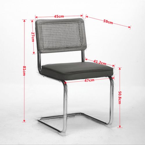 Lot De 2 Chaises Cantilever 59x47x81 Cm, Dossier En Rotin , Aspect Artistique, Velours Vert Olive