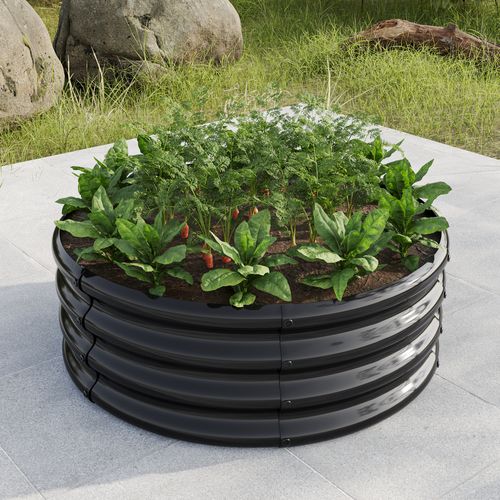 Jardinière Potager Surélevée 243,84x121,92x30,48 Cm, Robuste, Durable, Acier Galvanisé, Argenté