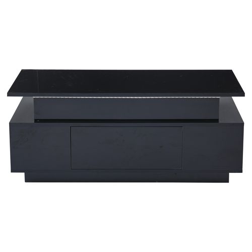 Table Basse 96x45x40 Cm, Plateau Relevable Avec Tiroir Et Rangement, Panneaux De Particules, Noir
