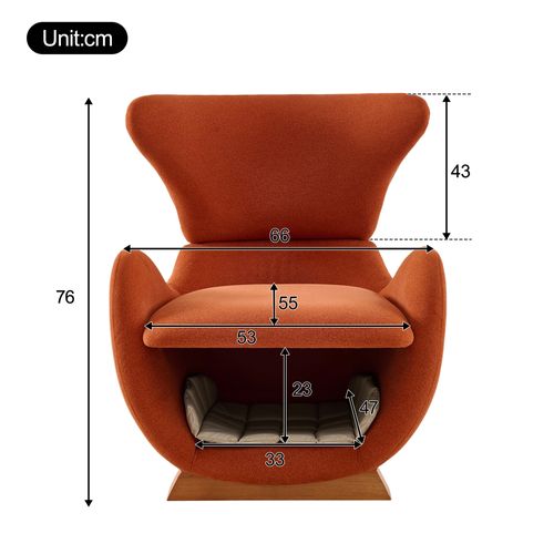 Fauteuil Lounge 66x55x76 Cm, Niche Pour Animal Intégrée, Tissu Résistant, Bois, Rouge Brique