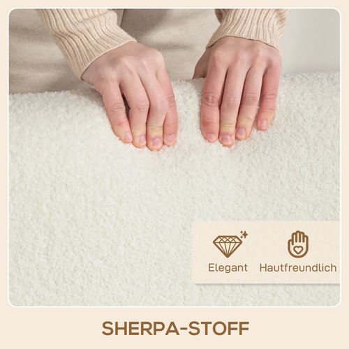 Fauteuil 76x74,5x89, Fauteuil Fixe, Pieds En Bois, Design Simple, Polyester, Mousse, Blanc