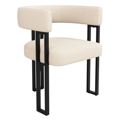 Lot De 2 Chaise 54x51.5x72 Cm, Dossier Incurvé Ergonomique, Assise 10cm, Flanelle, Métal, Beige+noir