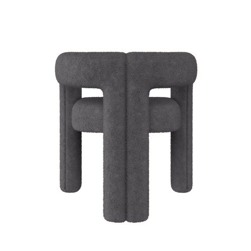 Fauteuil De Table,moderne,facile D'entretien,tissu Teddy,gris