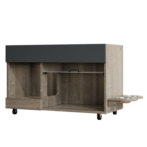 Bac à Litière 100x45,5x67 Cm, Rangement Multifonction, Bac Anti Sable, Mdf, Couleur Bois+noir