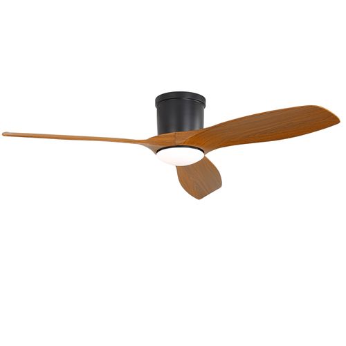 Ventilateur En Abs 132x22.86 Cm Couleur Noir Et Marron Avec LED，6 Vitesses De Ventilation Réglables