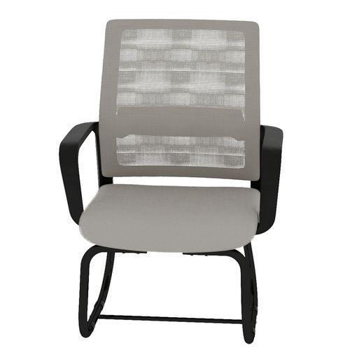 Fauteuil De Bureau 45x55x90 Cm, Dossier Mesh, Accoudoirs, Tissu Et Métal, Gris Et Noir