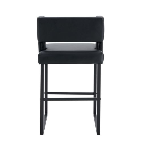 Lot De 2  Tabouret De Bar 53x48x91 Cm, Chaise Haute, Pieds En Métal Noir, Pu
