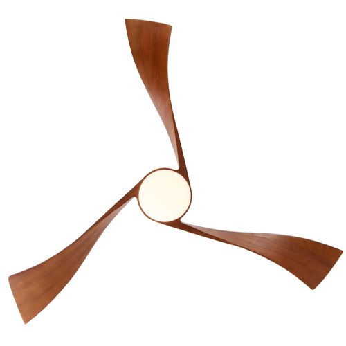 Ventilateur En Métal Et Bois 132x132x42 Cm Couleur Noir Et Bois Avec Éclairage 3-en-1