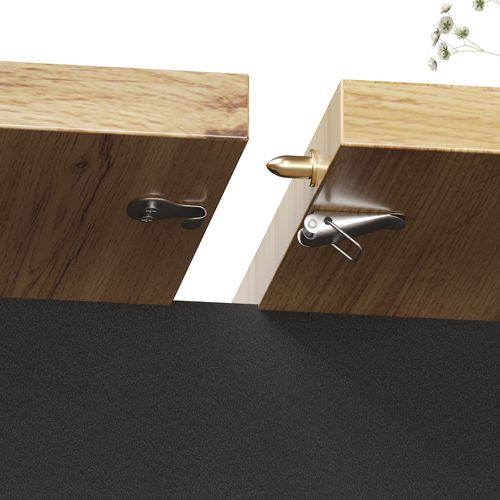 Table Extensible 110-140x80x75cm Avec Porte Abattante, 2 Tiroirs, Motif De Bois, Mdf Et Métal, Noir