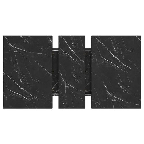 Table Extensible 110-140x80x75cm Avec Compartiments De Rangement, Style Minimaliste, Mdf, Noir