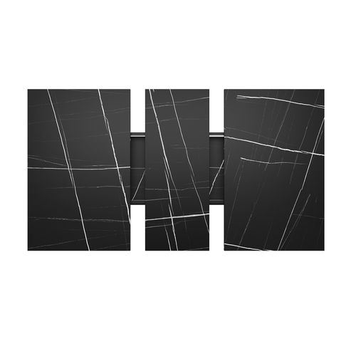 Table Extensible 120-160x80x76cm, Table à Manger Pour 6 Personnes, Pour Salon, Mdf Et Métal, Noir