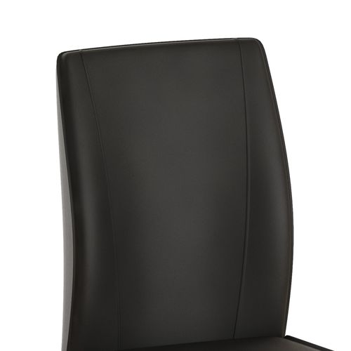 Lot De 2 Chaises En Pu Noir Avec Pieds Métal, Dossier Ergonomique Et Assise Rembourrée Confortable