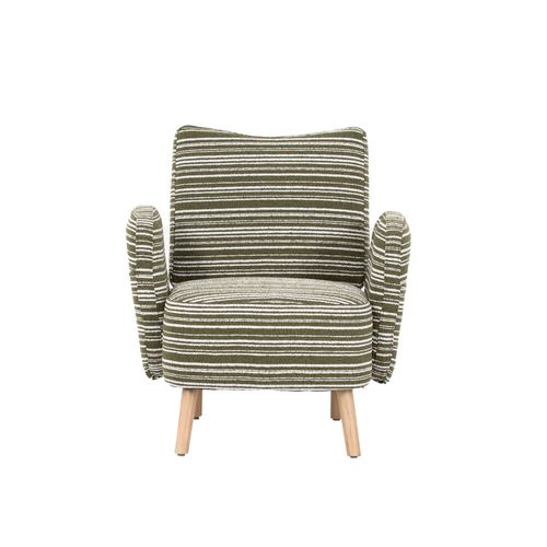 Fauteuil 81x77x87 Cm, Dossier Ergonomique Et Poche Latérale, Tissu Bouclette, Couleur Vert Olive