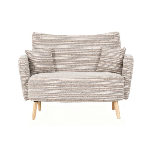 Canapé 2 Pl 121x81,5x87 Cm, Rangement Latéral, Assise Mousse Haute Densité, Tissu Bouclette, Kaki