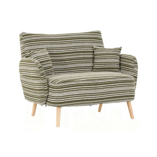 Canapé 2 Pl 121x81,5x87 Cm, Assise Confortable Et Rangement Latéral, Bouclette, Vert Olive