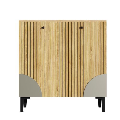 Meuble à Chaussures 90x32x94 Cm, Grand Rangement, 3 Portes Fermées, Panneaux De Particules Bois