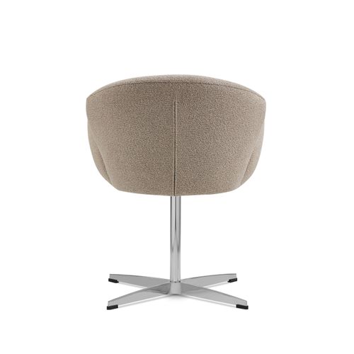 Chaise Pivotante 360 Degrés, Assise 49.5 Cm, Confort Ergonomique, Tissu, Métal, Brun+argenté