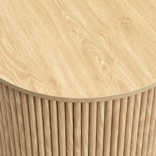 Lot De 2 Tables Basses 60 Cm Et 30 Cm, Motif Bois, Table Ronde, Design Moderne, Mdf, Couleur Bois