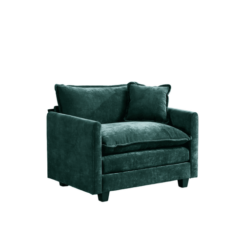 Canapé Modulaire 1 Place 108x75x84 Cm, Assise Double Couche Confortable, Tissu Chenille, Vert